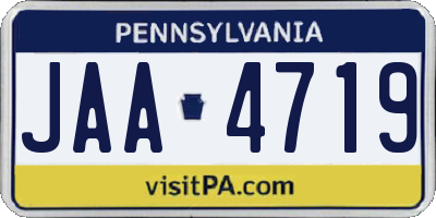 PA license plate JAA4719