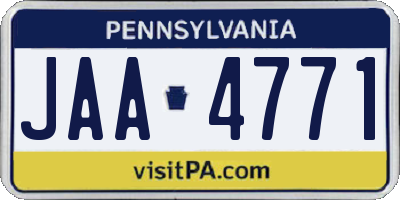 PA license plate JAA4771