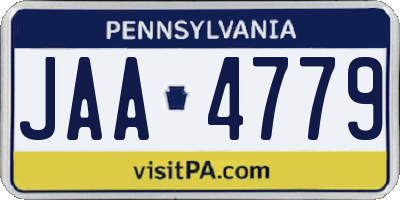 PA license plate JAA4779