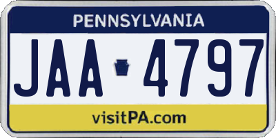 PA license plate JAA4797