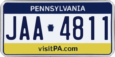 PA license plate JAA4811