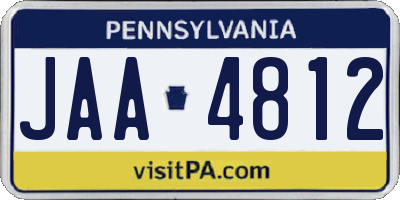 PA license plate JAA4812