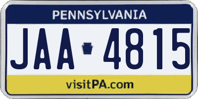 PA license plate JAA4815