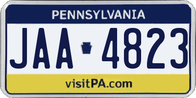 PA license plate JAA4823