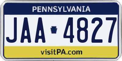 PA license plate JAA4827