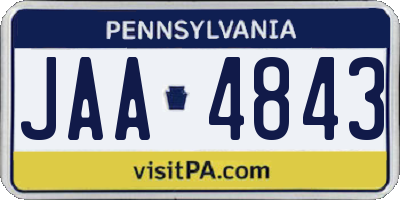 PA license plate JAA4843