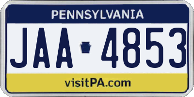 PA license plate JAA4853