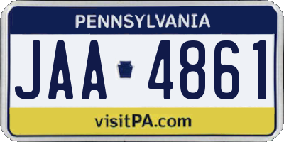 PA license plate JAA4861