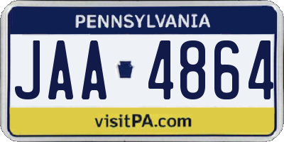 PA license plate JAA4864