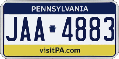 PA license plate JAA4883