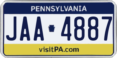 PA license plate JAA4887