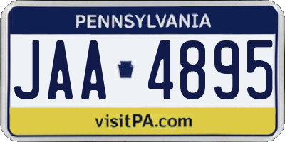 PA license plate JAA4895