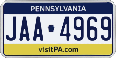 PA license plate JAA4969