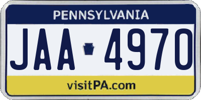 PA license plate JAA4970