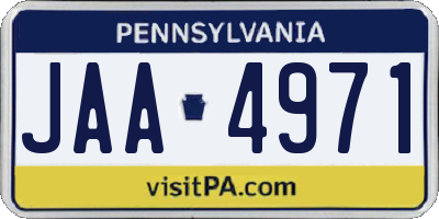 PA license plate JAA4971