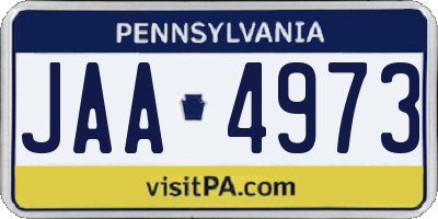 PA license plate JAA4973