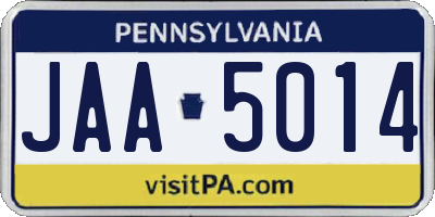 PA license plate JAA5014