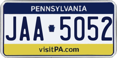 PA license plate JAA5052