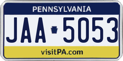 PA license plate JAA5053