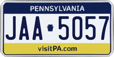 PA license plate JAA5057