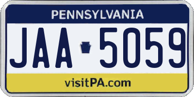 PA license plate JAA5059