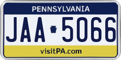 PA license plate JAA5066