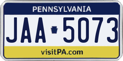 PA license plate JAA5073