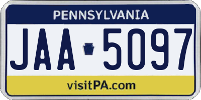 PA license plate JAA5097