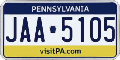 PA license plate JAA5105