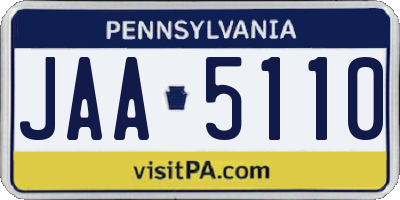 PA license plate JAA5110