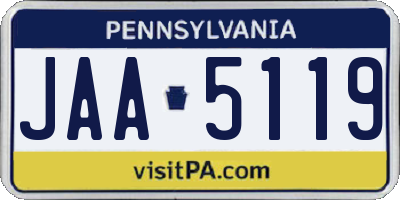PA license plate JAA5119