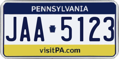 PA license plate JAA5123