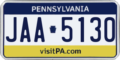 PA license plate JAA5130