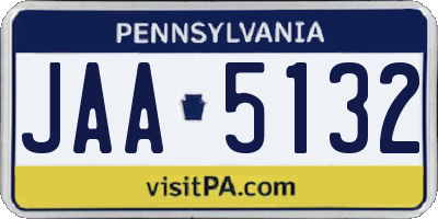 PA license plate JAA5132