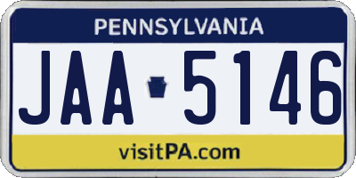 PA license plate JAA5146