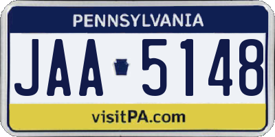 PA license plate JAA5148