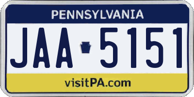 PA license plate JAA5151