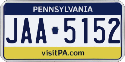 PA license plate JAA5152