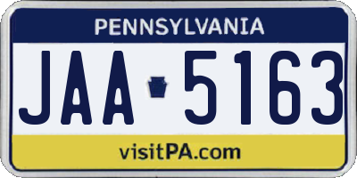 PA license plate JAA5163