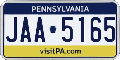 PA license plate JAA5165