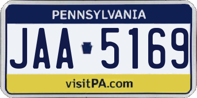 PA license plate JAA5169