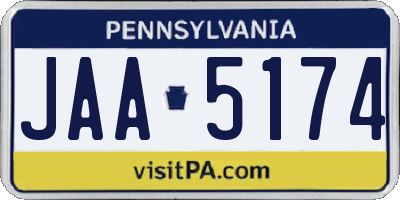 PA license plate JAA5174