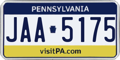 PA license plate JAA5175