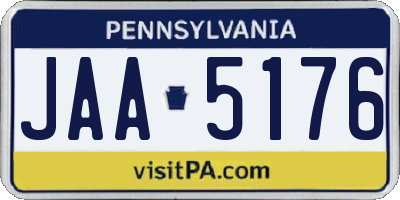 PA license plate JAA5176