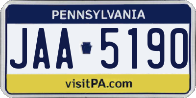 PA license plate JAA5190