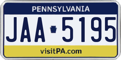 PA license plate JAA5195