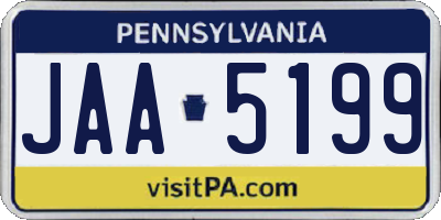 PA license plate JAA5199