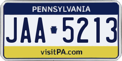 PA license plate JAA5213