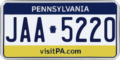 PA license plate JAA5220