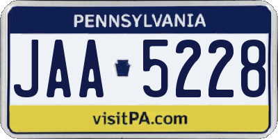 PA license plate JAA5228